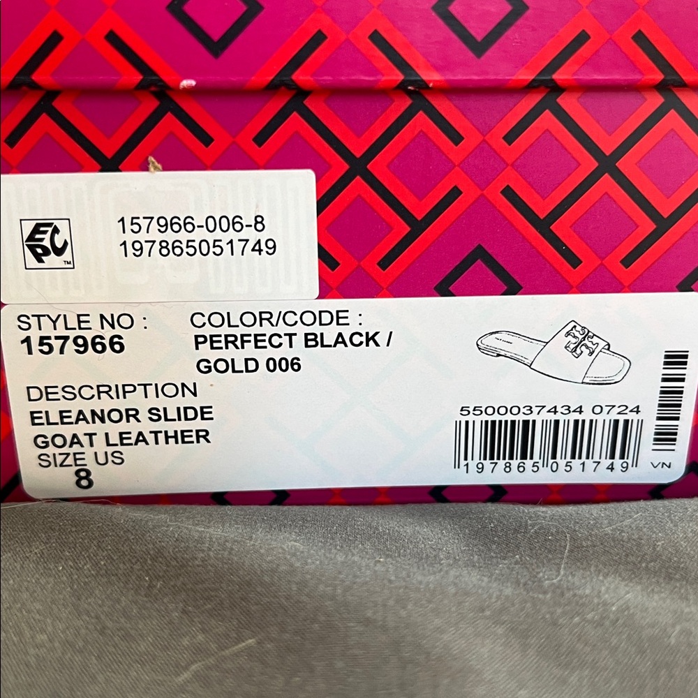 Tory Burch Brand New Eleanor Black Slide. Size 8 - Picture 3 of 3